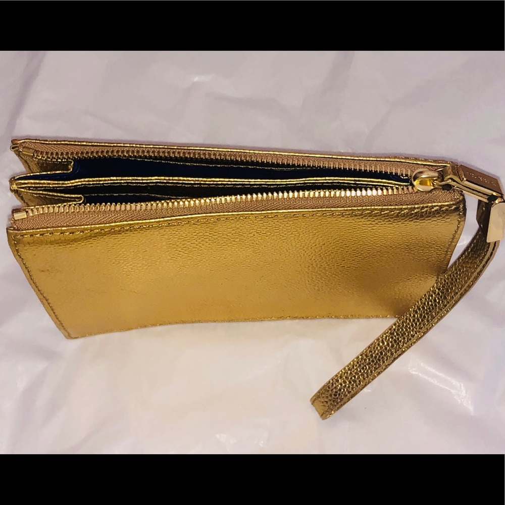 Henri Bendel Gold Clutch Crossbody Chain Removable